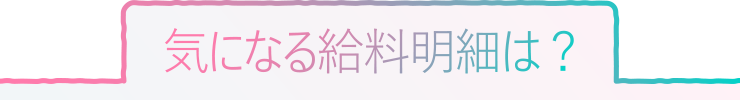 気になる給料明細は？